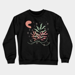 Abstract shapes stars and leaves digital design illustration Crewneck Sweatshirt